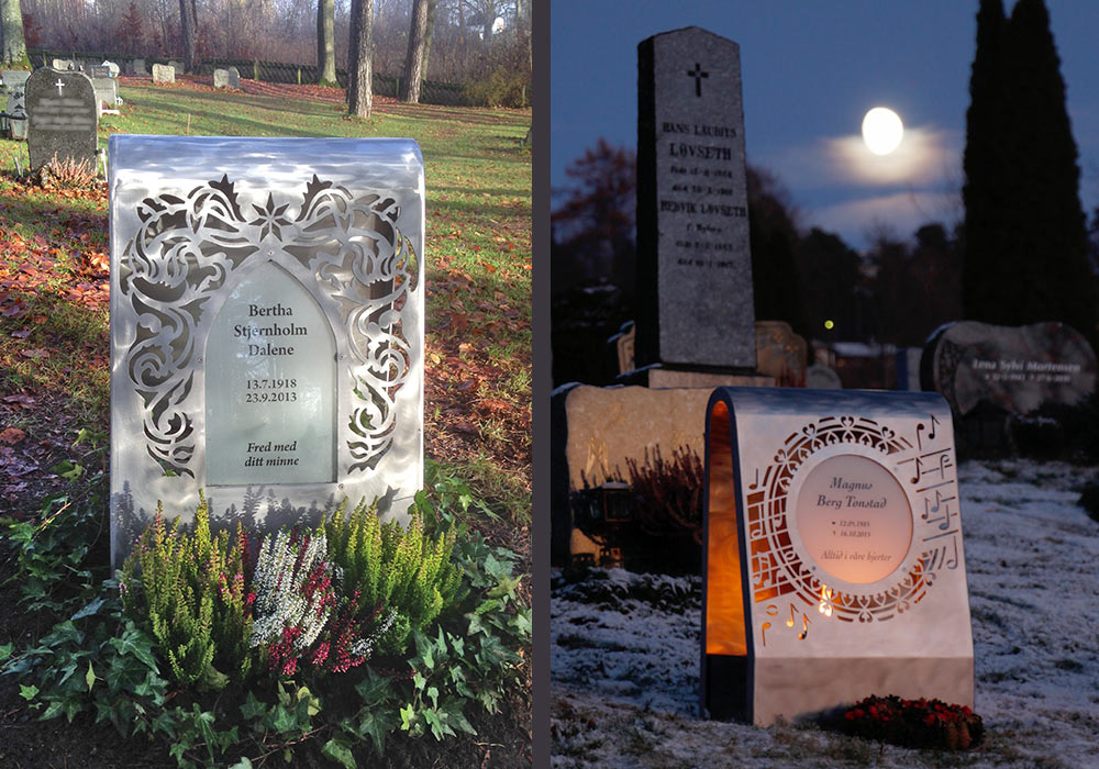 Gravstøtter i rustfritt (syrefast) stål