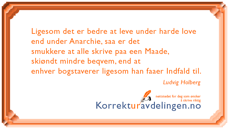 Holberg og rettskrivning