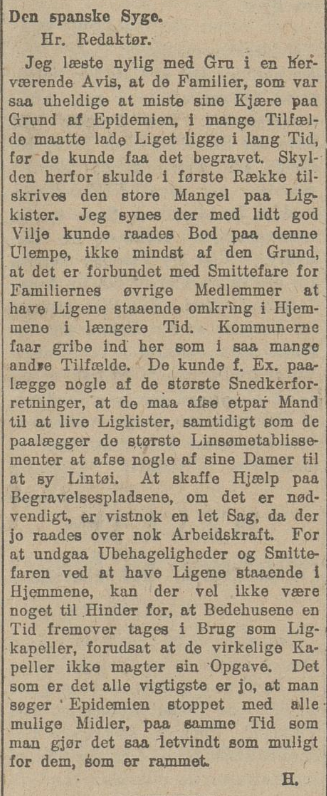 Spanskesyken 24.10.1918