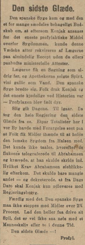 Spanskesyken 18.7.1918