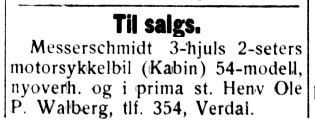 Avisutklipp: Messerschmitt